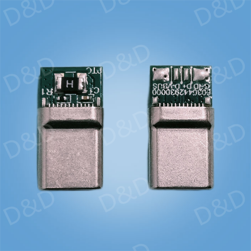 USB TYPE C 公頭24PIN帶PTC+電阻+電容
